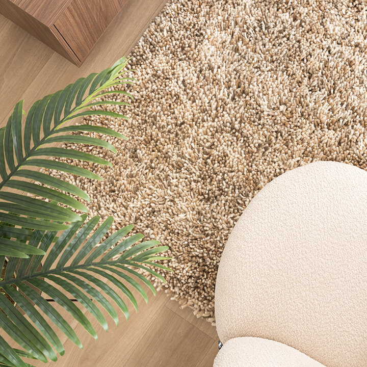 Hoogpolig wollen vloerkleed - Elin Beige   - 2