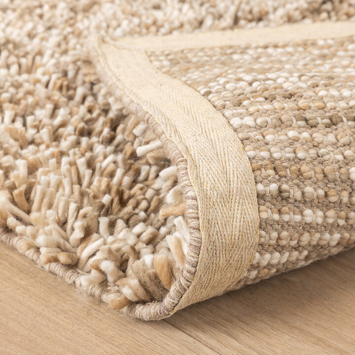 Hoogpolig wollen vloerkleed - Elin Beige   - 6