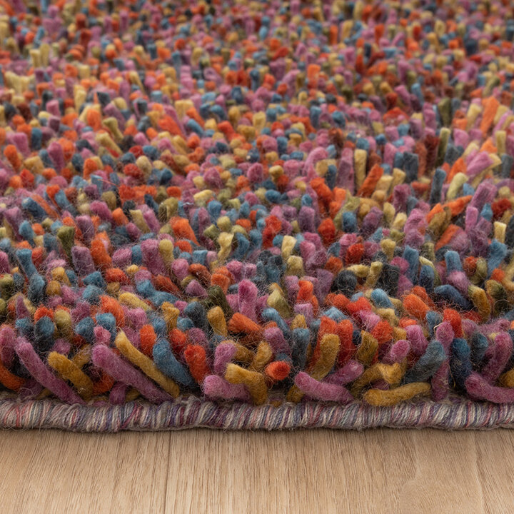 Hoogpolig wollen vloerkleed - Elin Multicolor   - 4