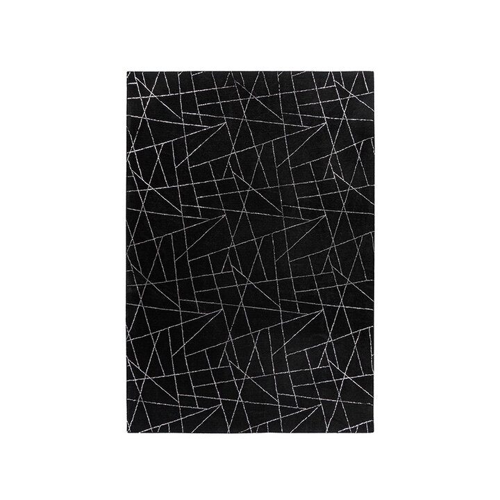 Geometrisch vloerkleed - Botticino 125 Zwart/Zilver - 1
