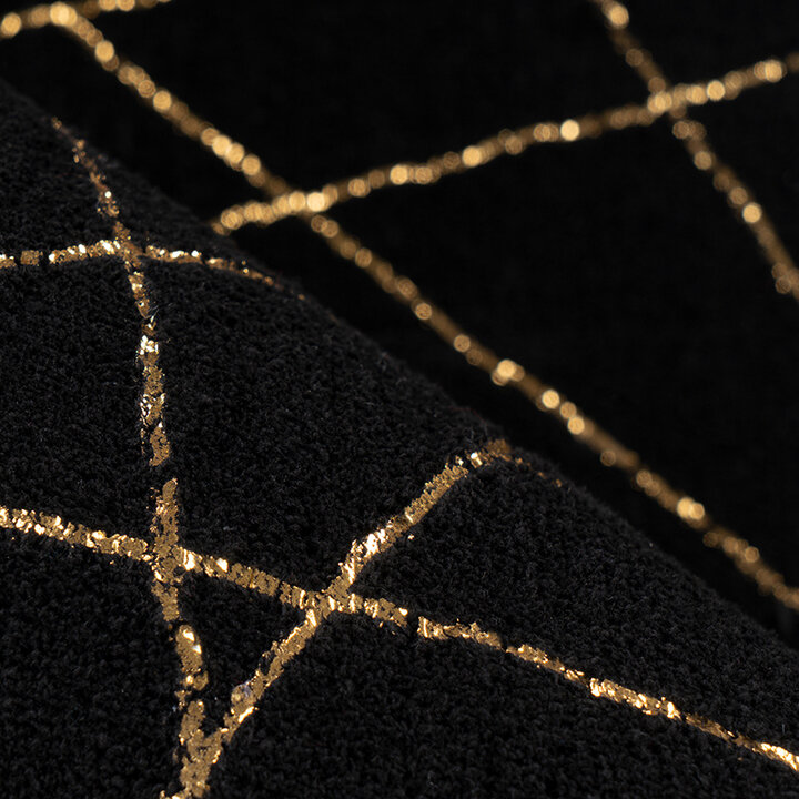 Geometrisch vloerkleed - Botticino 125 Zwart/Goud - 3