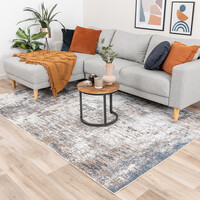 Wasbaar abstract vloerkleed - Misha Sketch Creme/Grijs 