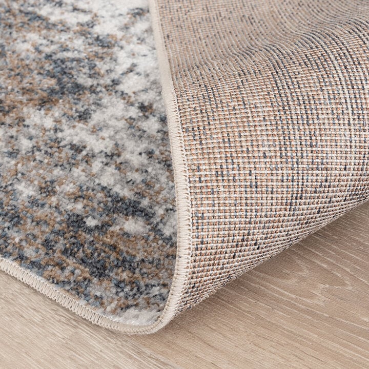 Wasbaar abstract vloerkleed - Misha Grunge Creme/Grijs  - 6