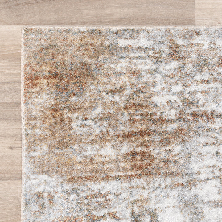Wasbaar abstract vloerkleed - Misha Grunge Creme/Bruin  - 5