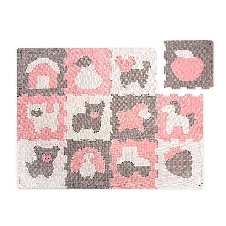 Foam puzzelmat - Sam Farm Roze - 1