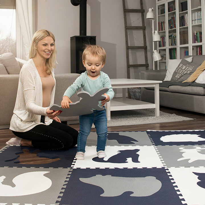 Foam puzzelmat XL - Lio Forest Donkerblauw/Wit - 2