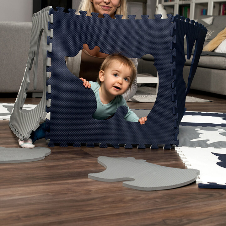 Foam puzzelmat XL - Lio Forest Donkerblauw/Wit - 3