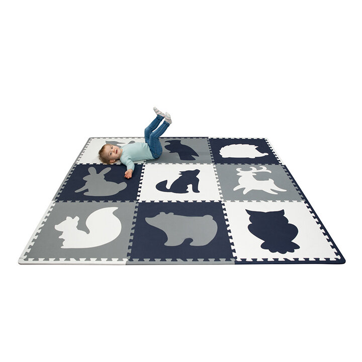 Foam puzzelmat XL - Lio Forest Donkerblauw/Wit - 4
