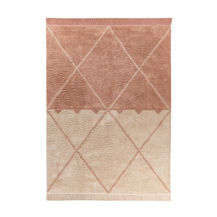 Geometrisch vloerkleed - Lymo 225 Creme/Oudroze  - 1