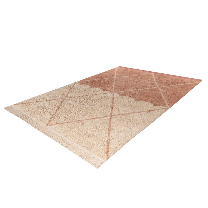 Geometrisch vloerkleed - Lymo 225 Creme/Oudroze  - 2