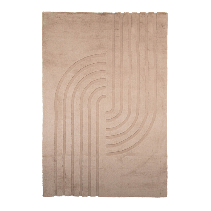 Zacht hoogpolig vloerkleed - Carvy Curves Taupe - 1