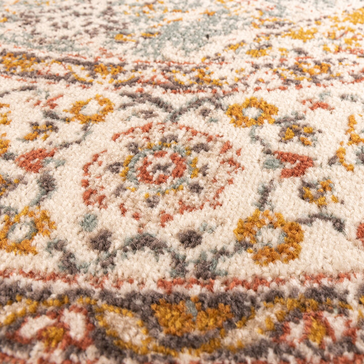 Rond vintage vloerkleed - Thirza Medaillon Lichtblauw/Multicolor  - 3