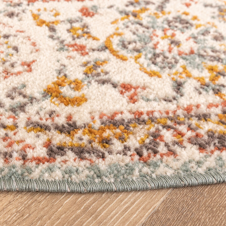 Rond vintage vloerkleed - Thirza Medaillon Lichtblauw/Multicolor  - 4