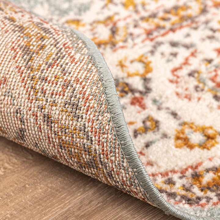 Rond vintage vloerkleed - Thirza Medaillon Lichtblauw/Multicolor  - 6