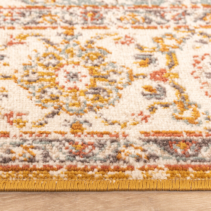 Vintage vloerkleed - Thirza Medaillon Okergeel/Multicolor  - 4