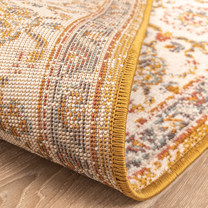 Vintage vloerkleed - Thirza Medaillon Okergeel/Multicolor  - 6
