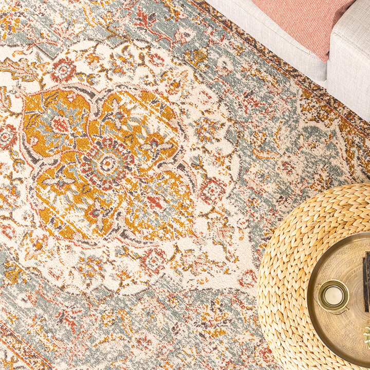 Vintage vloerkleed - Thirza Medaillon Lichtblauw/Multicolor - 2