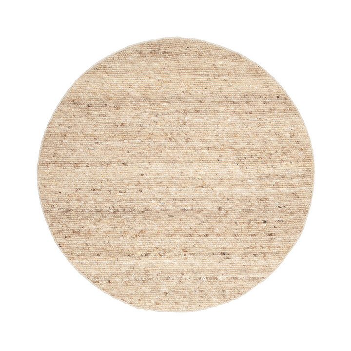 Rond wollen vloerkleed - Feline Taupe/Gemeleerd  - 1