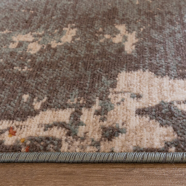 Modern vloerkleed - Bush Turquoise/Creme  - 4