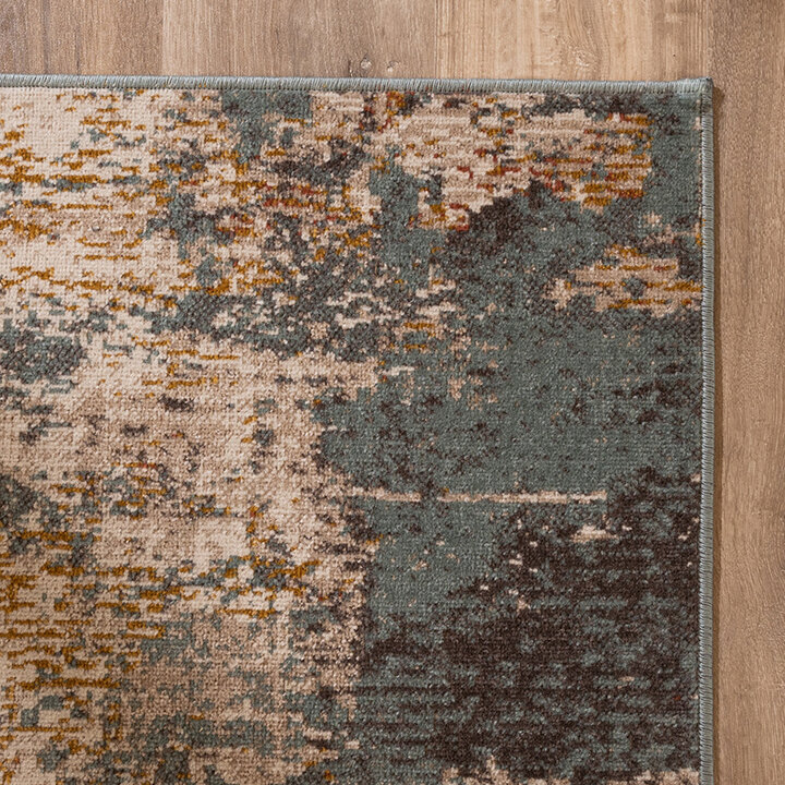 Modern vloerkleed - Bush Turquoise/Creme  - 5