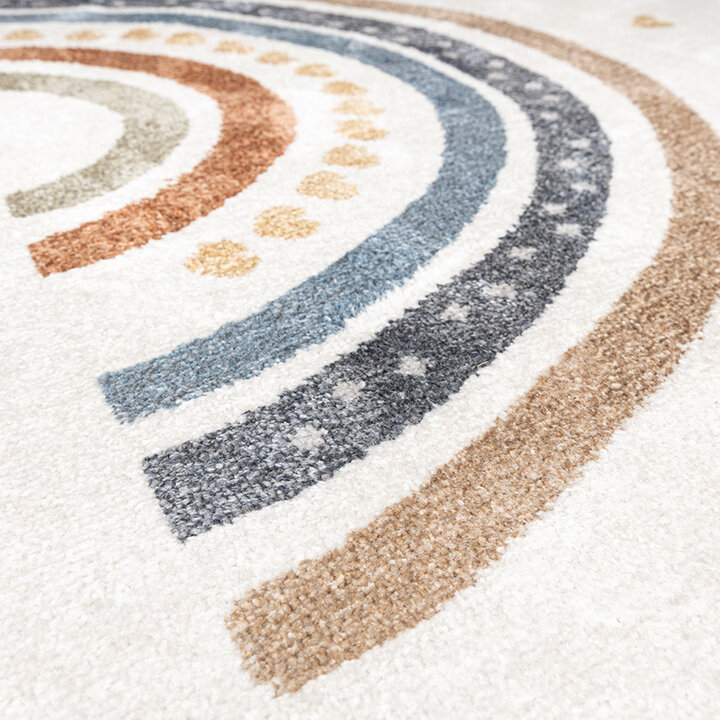 Rond wasbaar kindervloerkleed - Ravi Rainbow Multicolor - 3