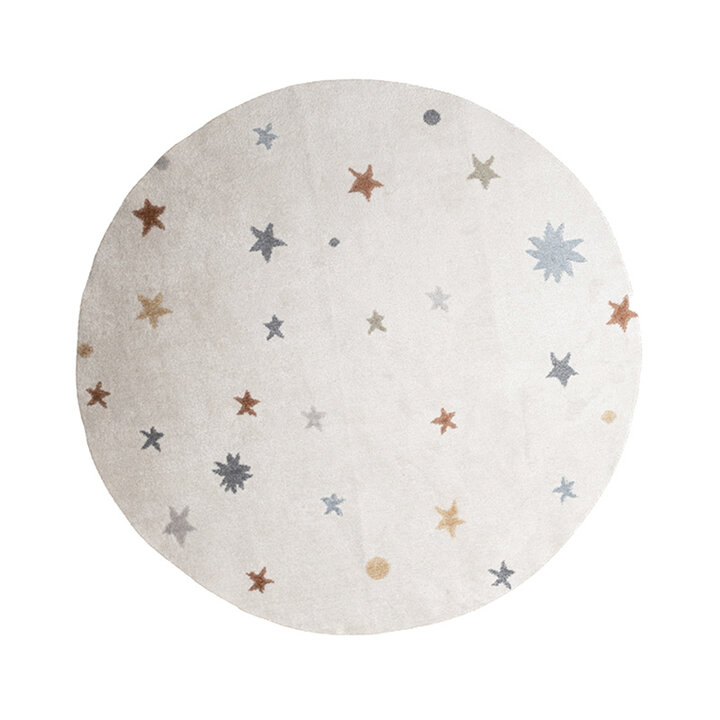 Rond wasbaar kindervloerkleed - Ravi Stars Multicolor - 1