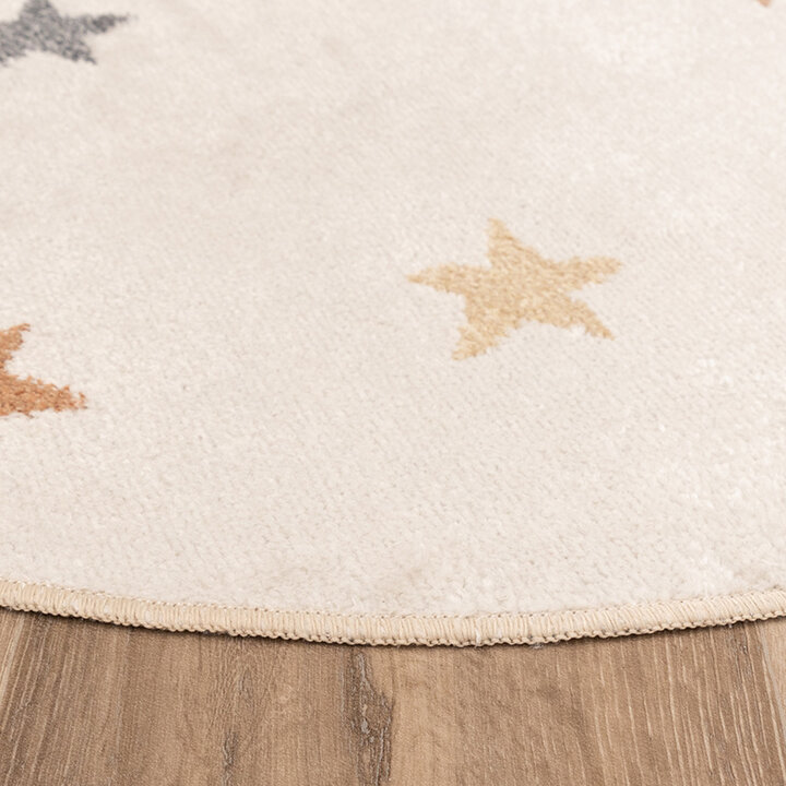 Rond wasbaar kindervloerkleed - Ravi Stars Multicolor - 4