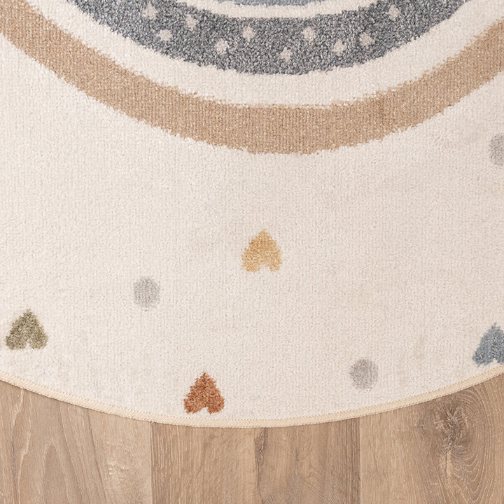 Rond wasbaar kindervloerkleed - Ravi Rainbow Multicolor - 5