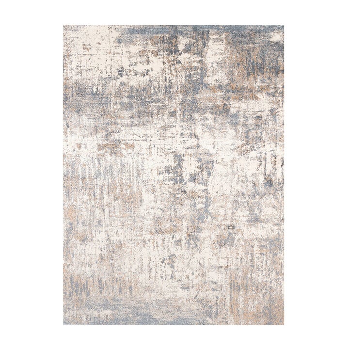 Wasbaar abstract vloerkleed - Misha Grunge Creme/Grijs  - 1