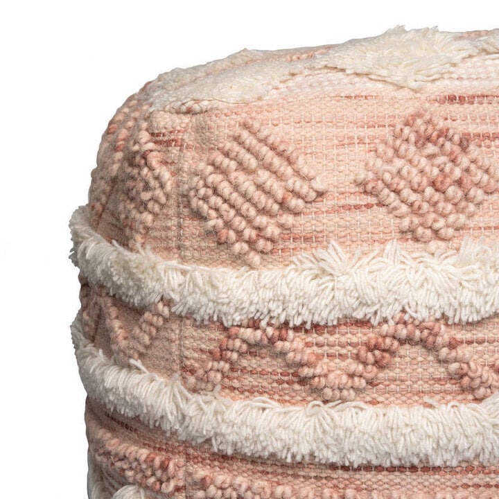 Bohemian poef kubus - Basai 225 Roze/Creme - 3