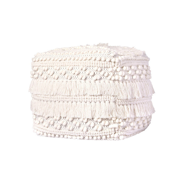 Bohemian poef kubus - Basai 325 Naturel - 2