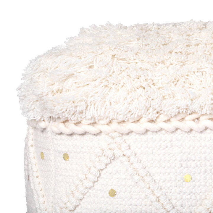 Bohemian poef kubus - Basai 525 Creme - 3