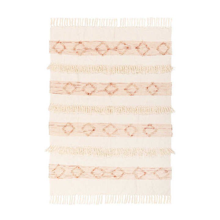 Bohemian deken - Basai 225 Roze/Creme - 1