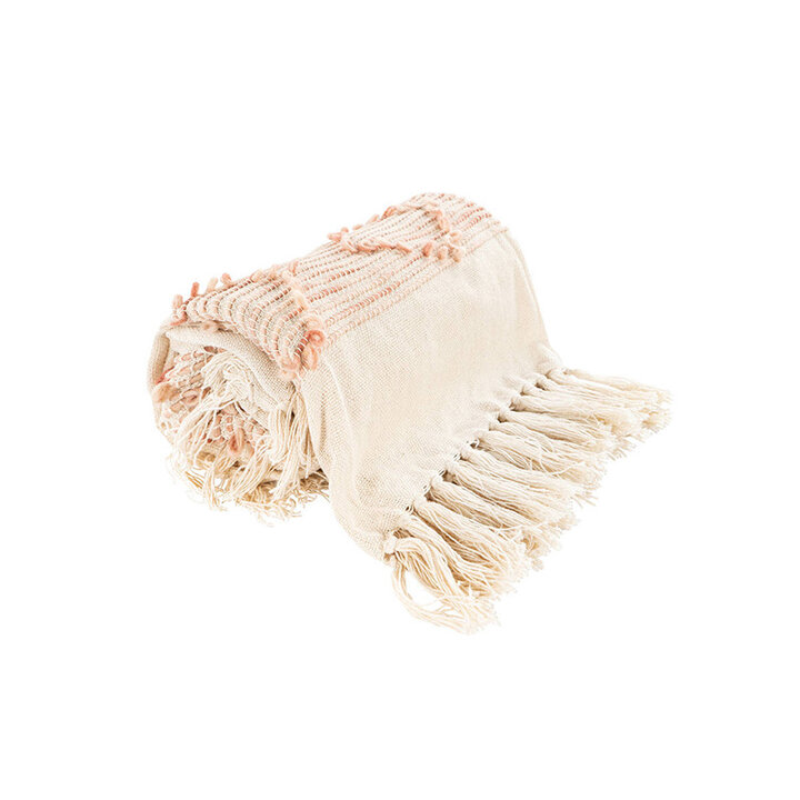Bohemian deken - Basai 225 Roze/Creme - 2
