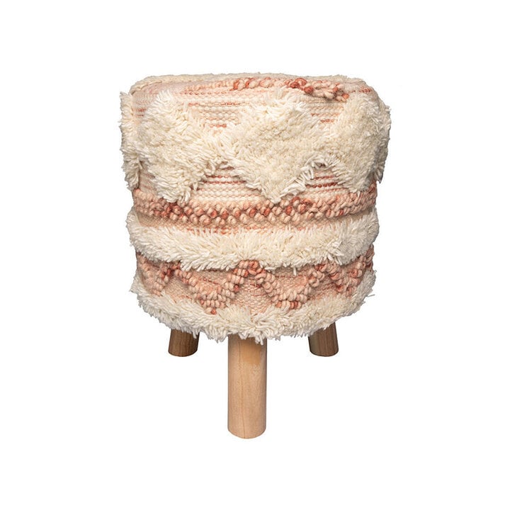 Bohemian kruk - Basai 225 Roze/Creme - 1