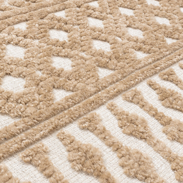 Wasbaar vloerkleed - Dunya Geo Beige/Wit  - 3