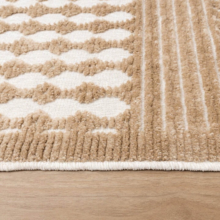 Wasbaar vloerkleed - Dunya Geo Beige/Wit  - 5