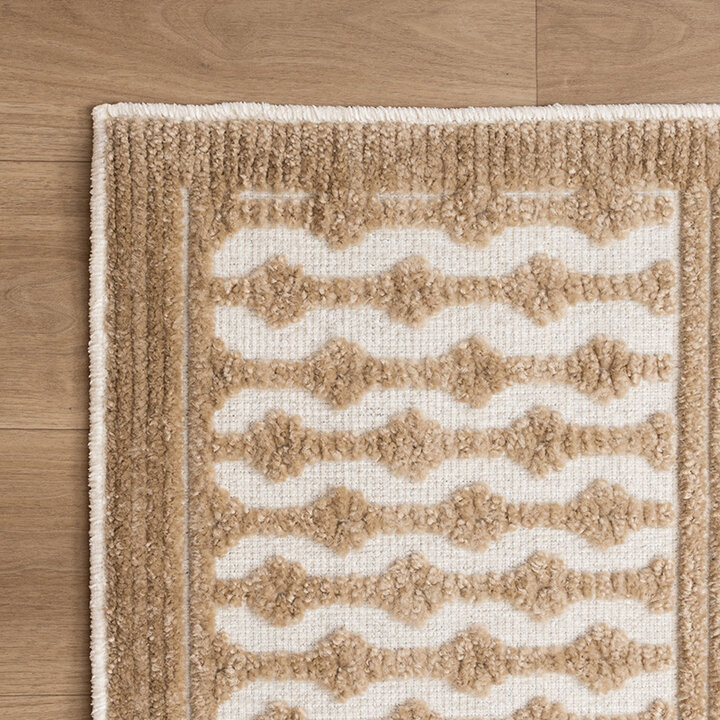 Wasbaar vloerkleed - Dunya Geo Beige/Wit  - 4