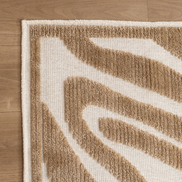 Wasbaar vloerkleed - Dunya Zebra Beige/Wit  - 4