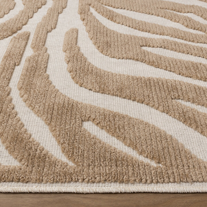 Wasbaar vloerkleed - Dunya Zebra Beige/Wit  - 5
