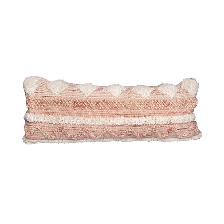 Bohemian kussen langwerpig - Basai 225 Roze/Creme - 1