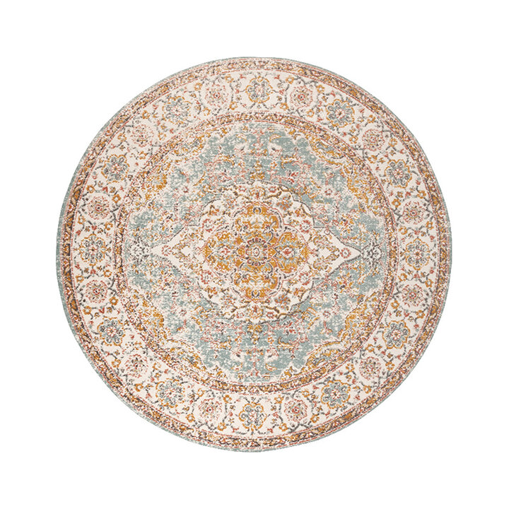 Rond vintage vloerkleed - Thirza Medaillon Lichtblauw/Multicolor  - 1