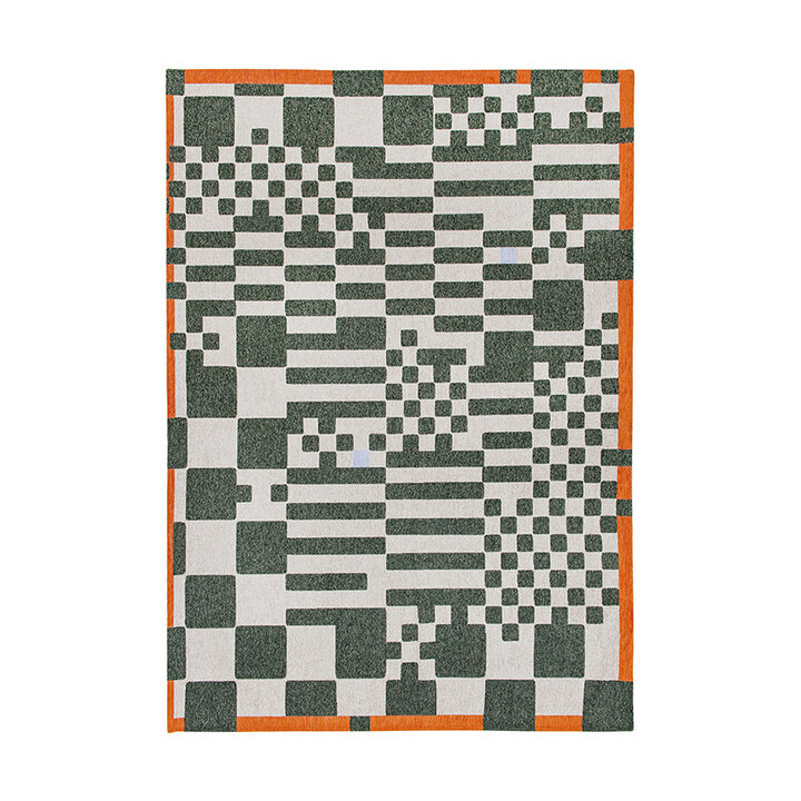 Retro vloerkleed - Chess Deep Green 9339 - 1