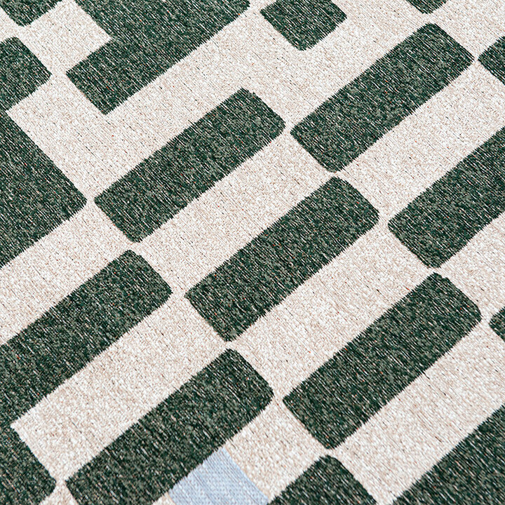 Retro vloerkleed - Chess Deep Green 9339 - 2