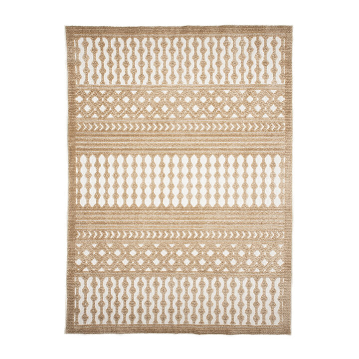 Wasbaar vloerkleed - Dunya Geo Beige/Wit  - 1