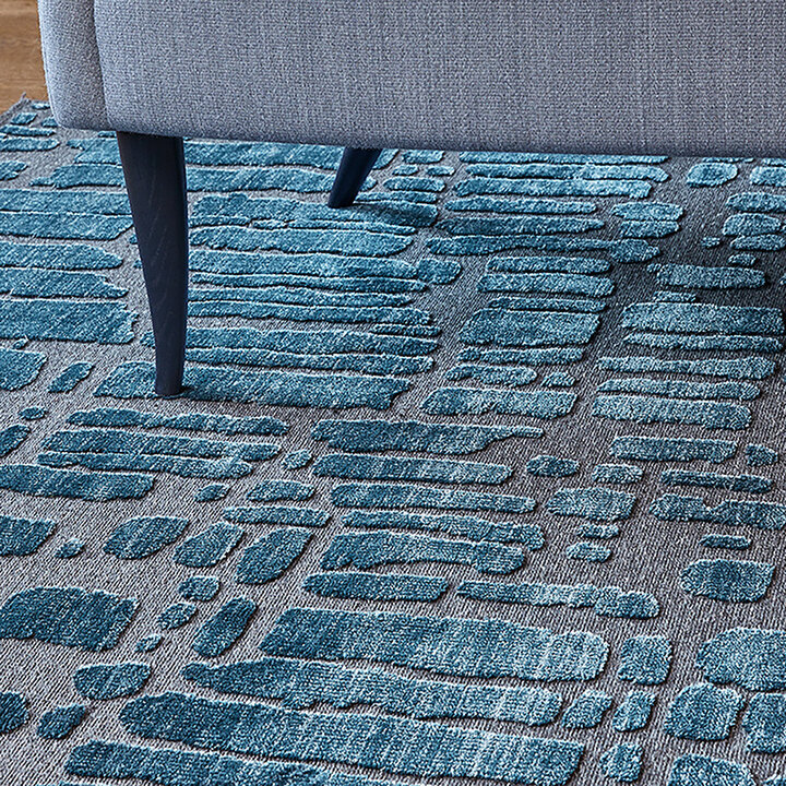 Viscose vloerkleed - Graphix 1018 Grijs/Blauw - 2