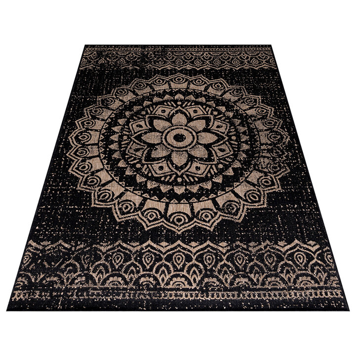 Vintage buitenkleed - Sunara Mandala Zwart - 2