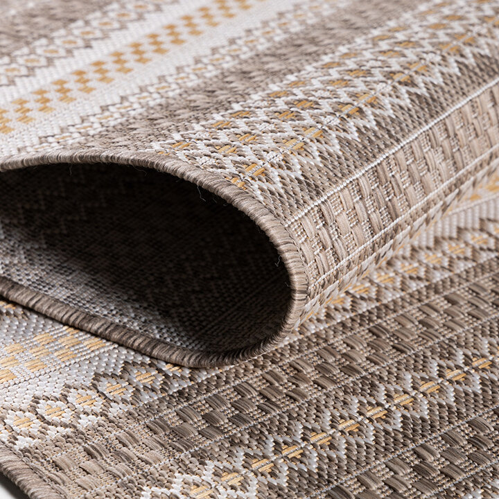 Gestreept buitenkleed - Sunara Beige - 3