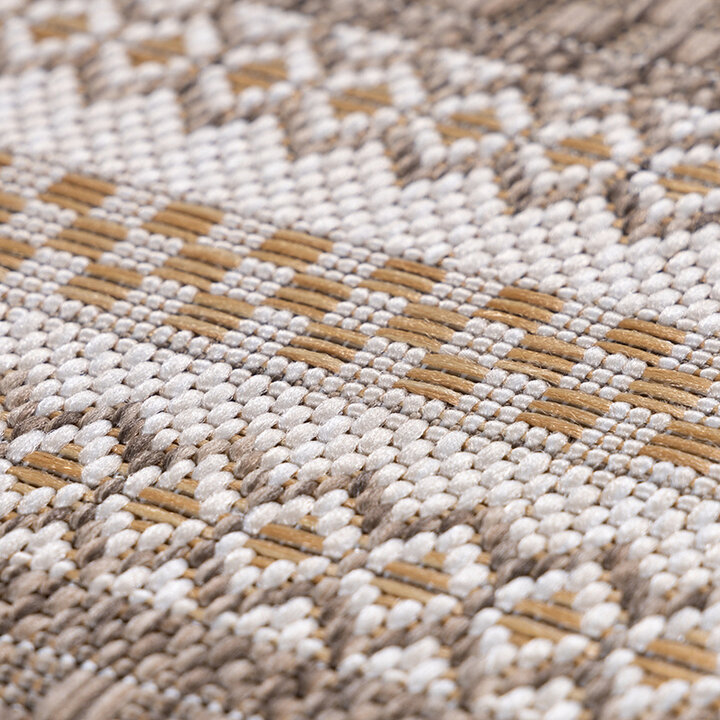 Gestreept buitenkleed - Sunara Beige - 4
