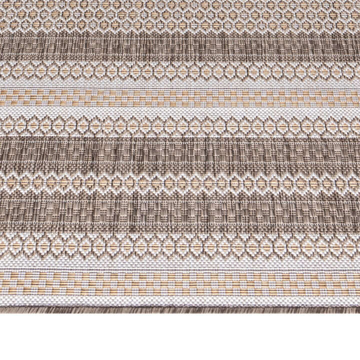 Gestreept buitenkleed - Sunara Beige - 6
